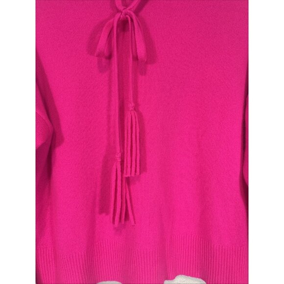Aqua Cashmere Hot Pink Hoodie Sweater Size M Soft Pullover Long Sleeve Cozy - Picture 5 of 8